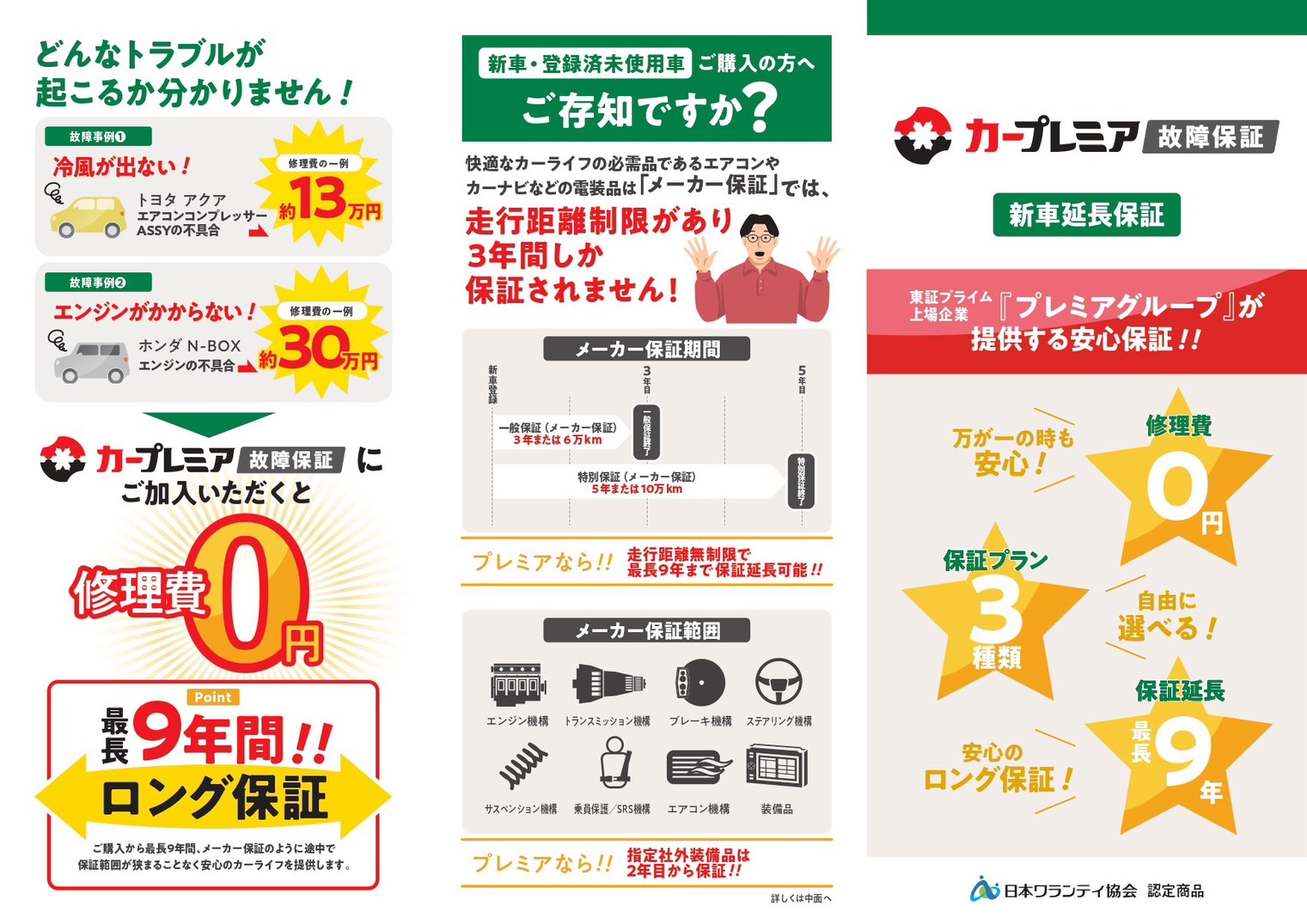 カープレミア故障保証 新車延長保証の概要
